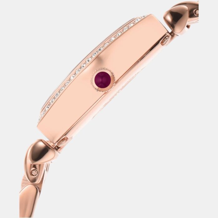 Emporio Armani Two Hand Diamonds Burgundy Dial Rose Gold Steel Strap Watch For Women - AR11488 - Image 2